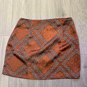 LA Hearts Satin Bandana Print Mini Skirt Size S
